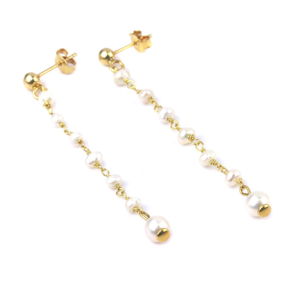 Kolczyki z perłami - atrakcyjne i niepowtarzalne ręcznie robione kolczyki w pozłacanej oprawie